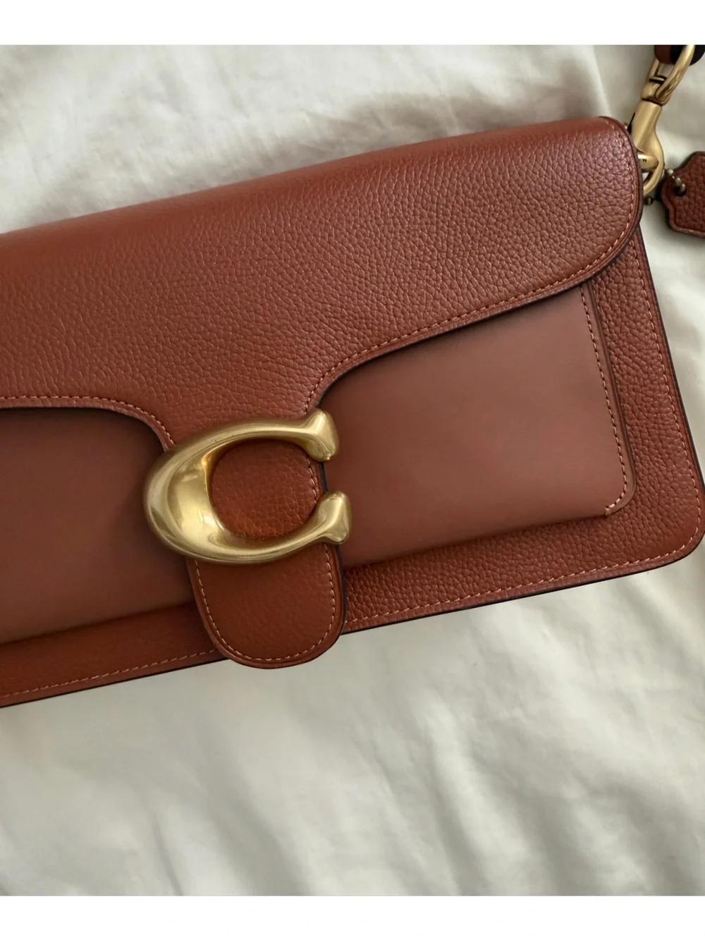Authentic coach tabby brass/pecan shoulder bag